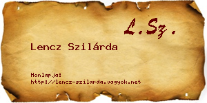 Lencz Szilárda névjegykártya